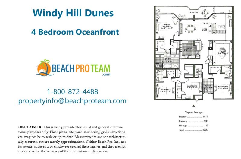 Windy Hill Dunes Floor Plan D - 4 Bedroom Oceanfront